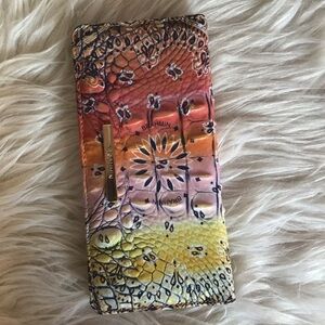 BRAHMIN Ady wallet multi bandana croc embossed leather